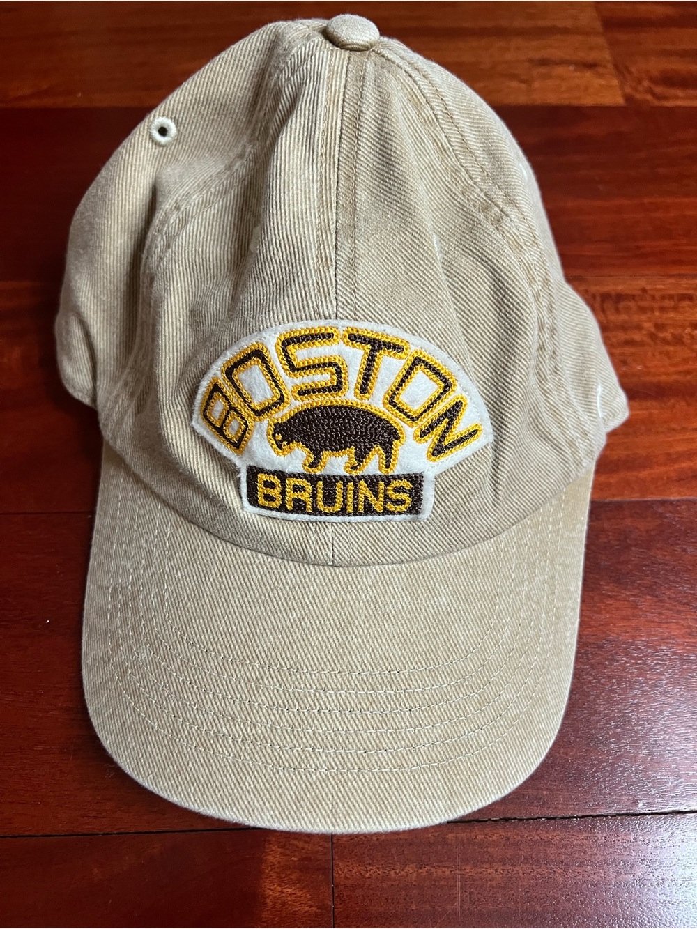 Boston Bruins Embroidered Patch Khaki Baseball Cap